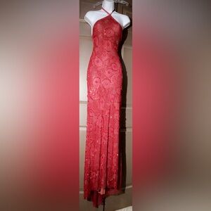 Beautiful beaded red dress new with tags never worn xtra small